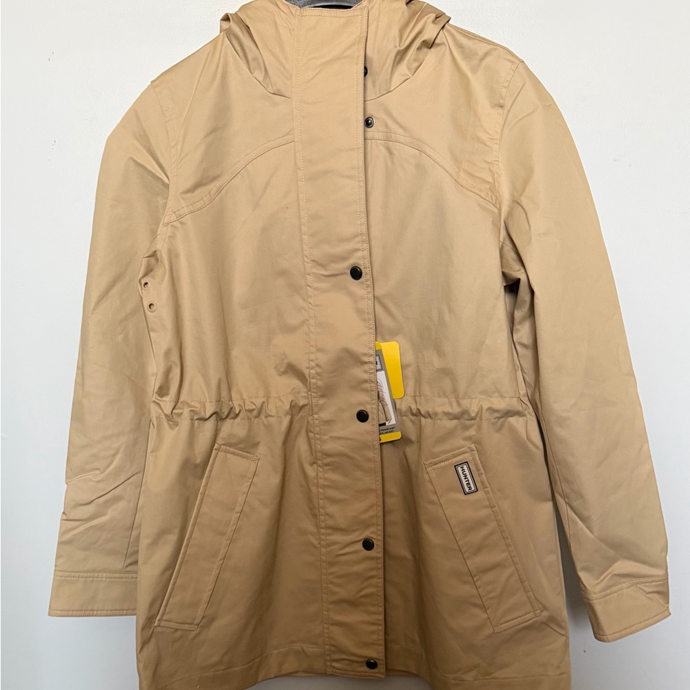 Hunter Beige Hooded Trench Coat